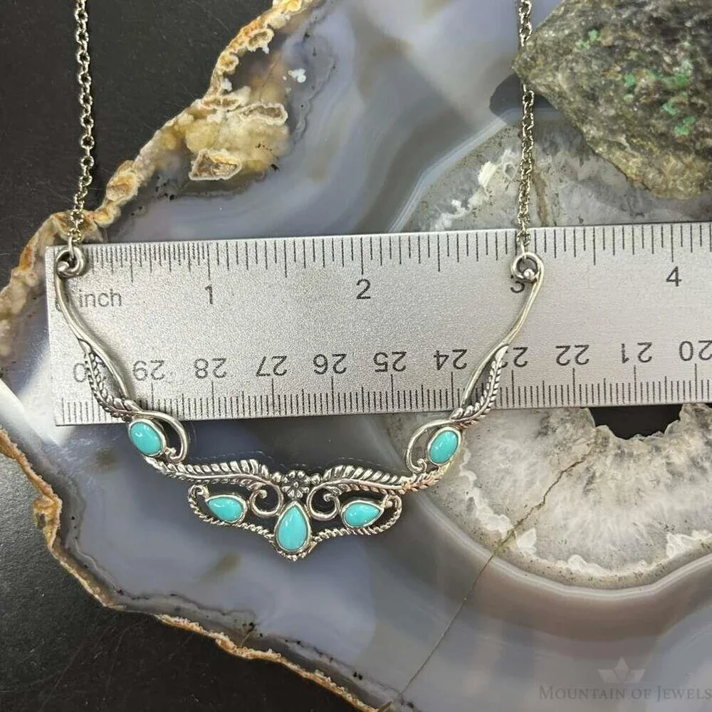 Carolyn Pollack Sterling Silver Turquoise Decorated 18